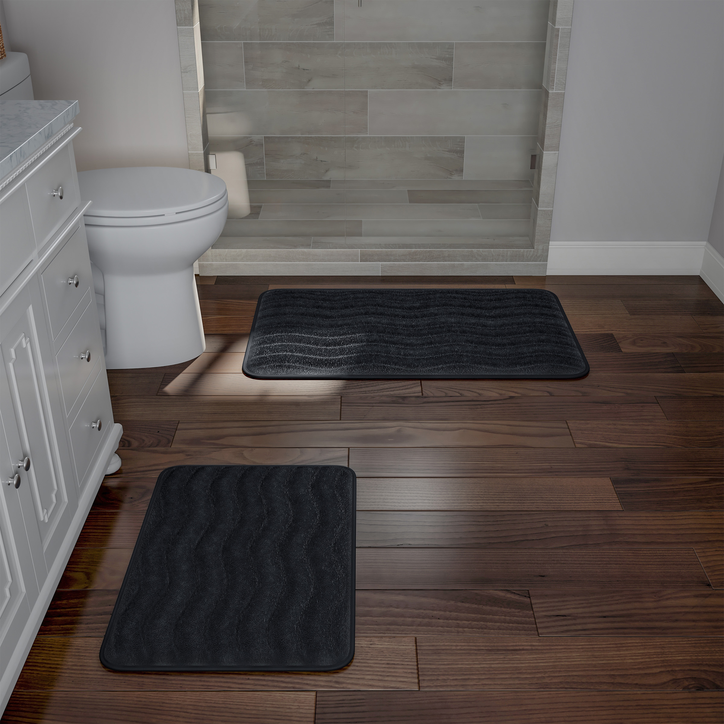 2 Piece Soft Memory Foam Bath Mat Set Quick Dry Choice of Colors