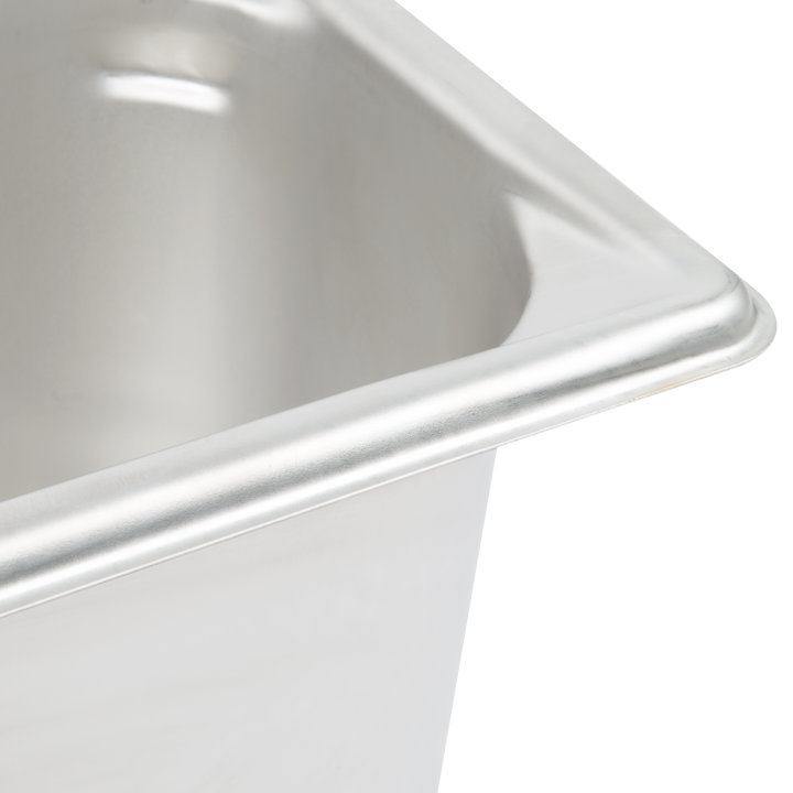 Half-long-size 6-inch-deep Super Pan V® stainless steel steam table pan