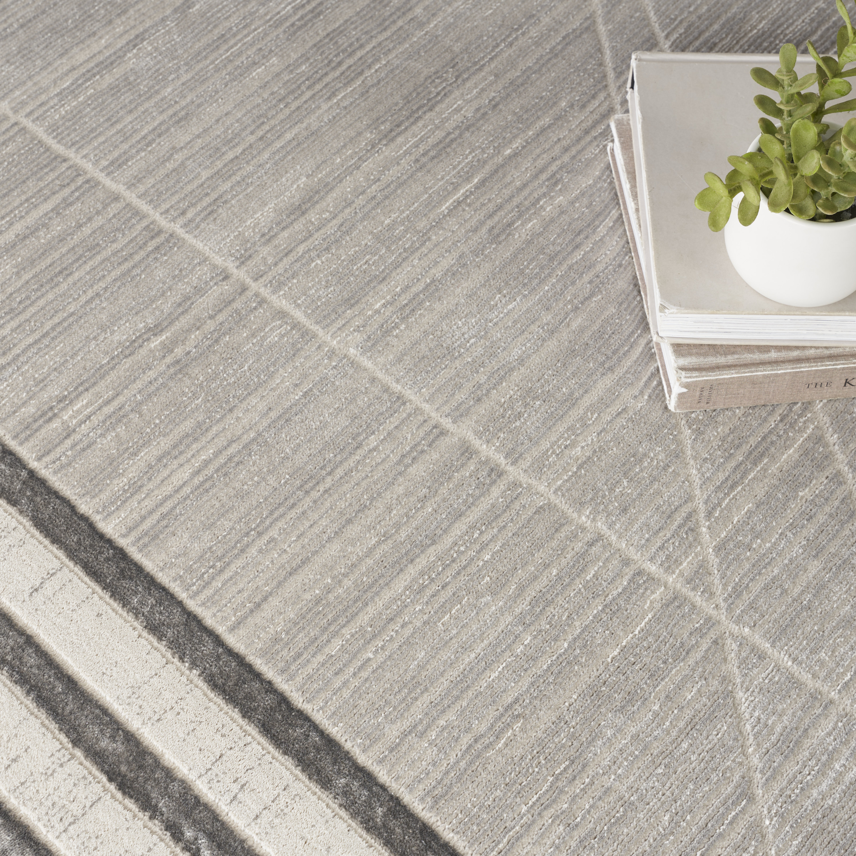 Nourison Desire 7'10" x 9'10" Grey Silver Modern Indoor Rug