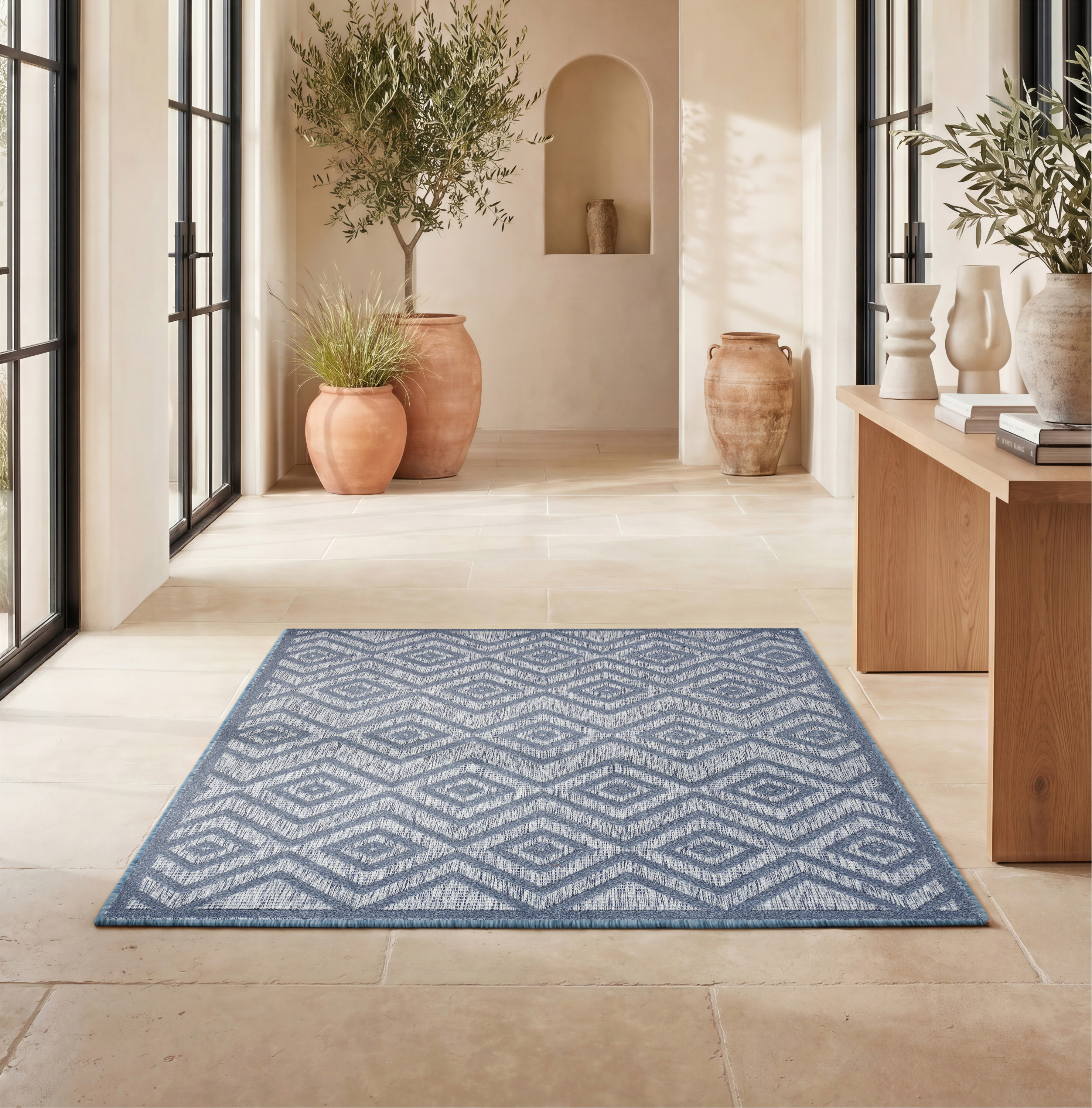 Nourison Versatile 5' x 7' Denim Blue Modern Rug