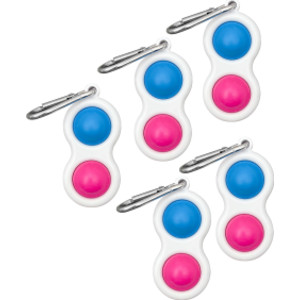 5-Pack Fidget Keychains, Blue/Pink