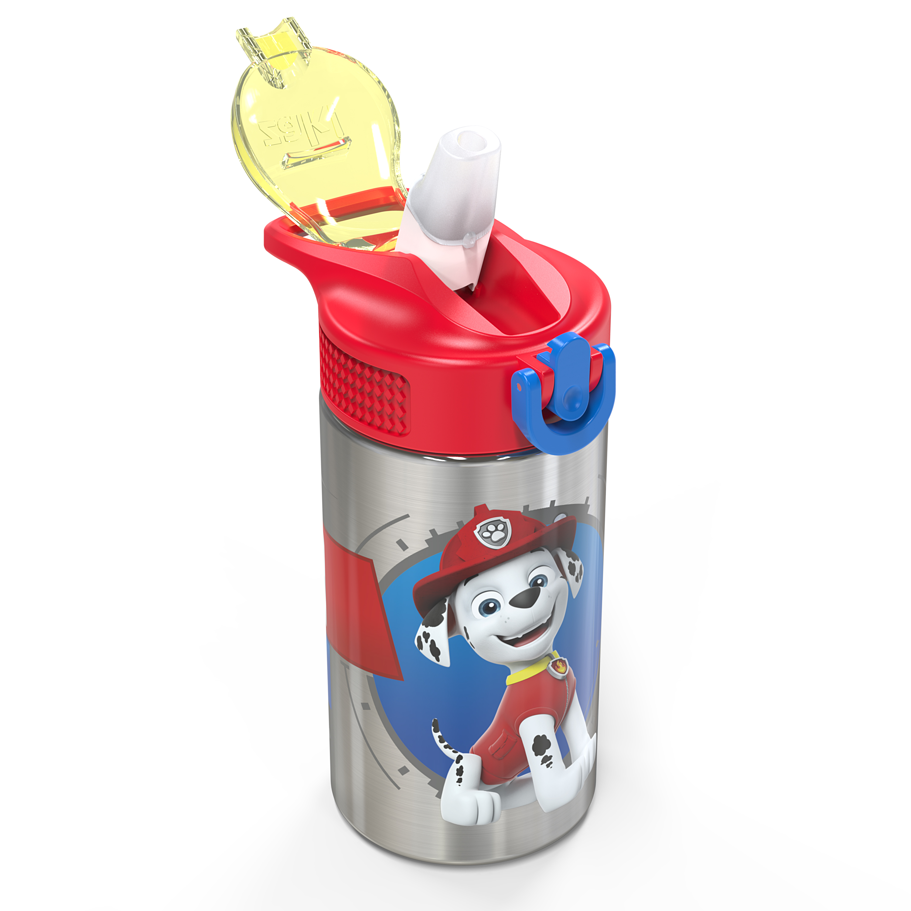 Paw Patrol 15.5 ounce Stainless Steel Water Bottle with Carrying Loop and Screw-on Lid, Marshall slideshow image 3