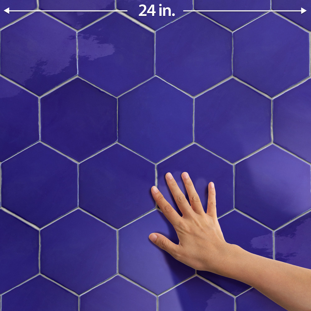 Viva Hex Azul 5-7/8 in. x 6-3/4 in. Ceramic Wall Tile