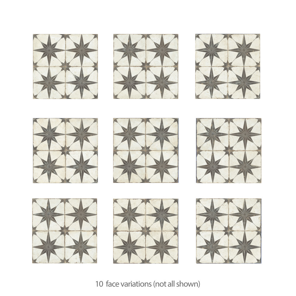 Kings Star Supernova Nero 17-3/4 in. x 17-3/4 in. Porcelain Floor and Wall Tile