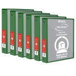 BAZIC Products&reg; 3-Ring View Binder with 2 Pockets, 1", Green, Pack of 6 BAZ4122-6