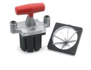 Pusher block and 8-section-core replacement blade assembly for wall-mounted Insta Cut® 3.5 manual food processor