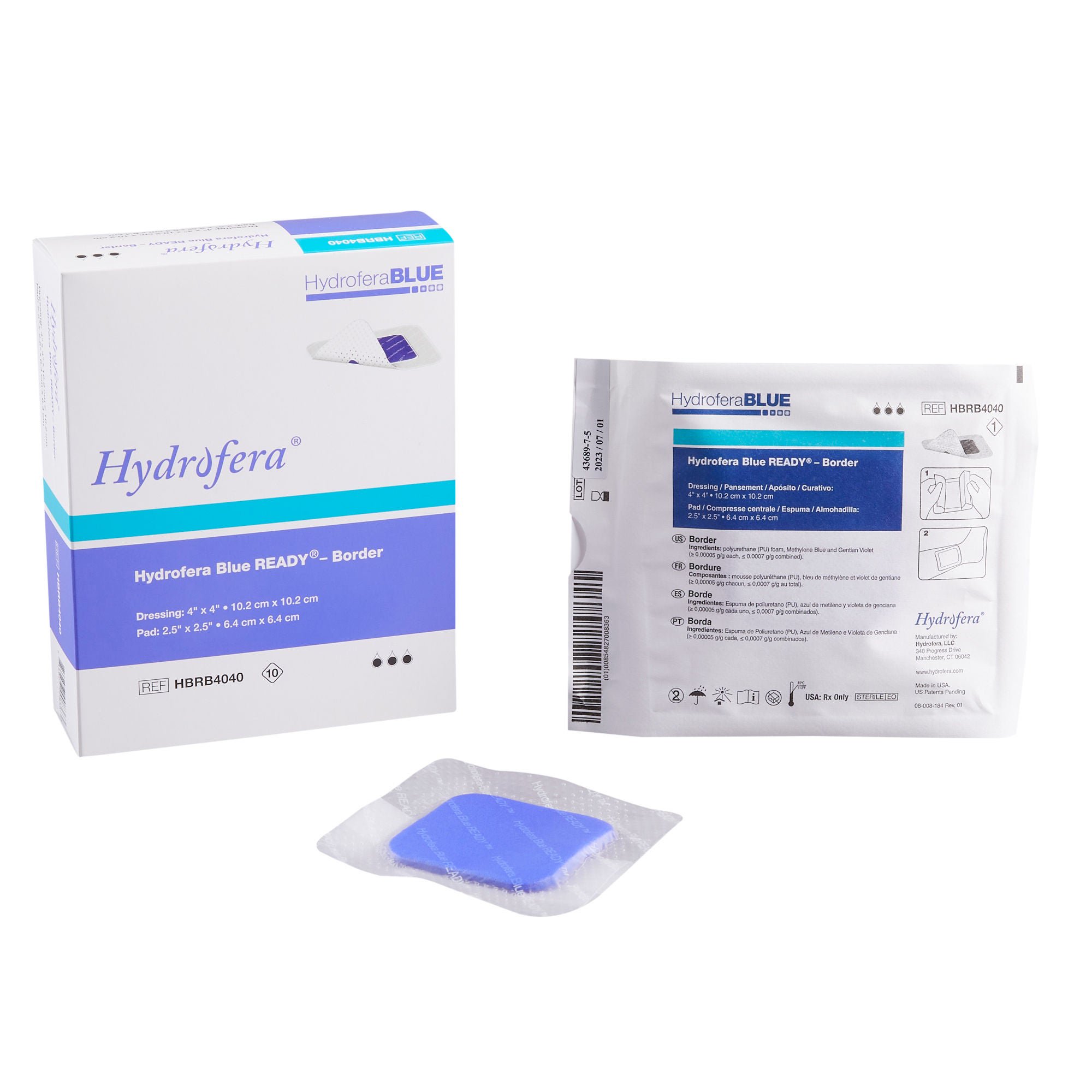 BSN Medical DRESSING, HYDROFERA BLU READY BORDER 4"X4" (10/BX)