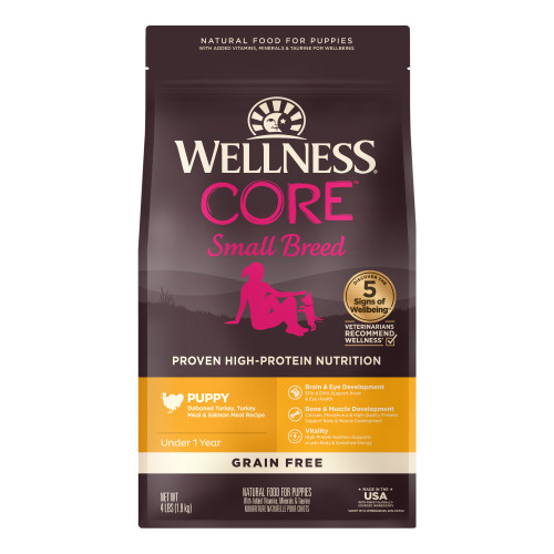 Wellness CORE Grain Free Small Breed Puppy Turkey Recipe Front packaging