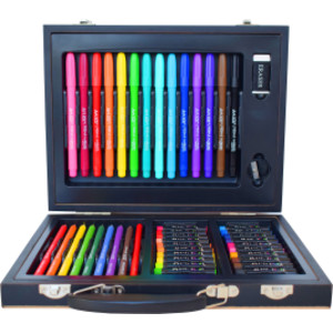 Color & Sketch Color Your Own Wood 58-Piece Art Set