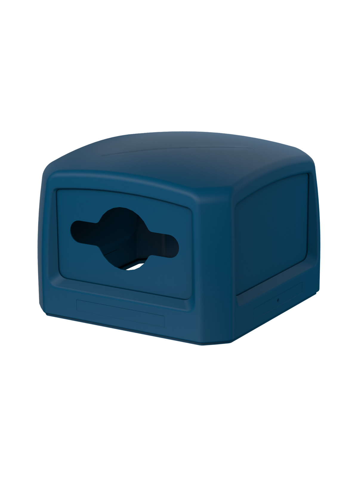 Busch Systems Renegade Series Blue Outdoor Canopy Lid Mixed Opening Container Front Angle