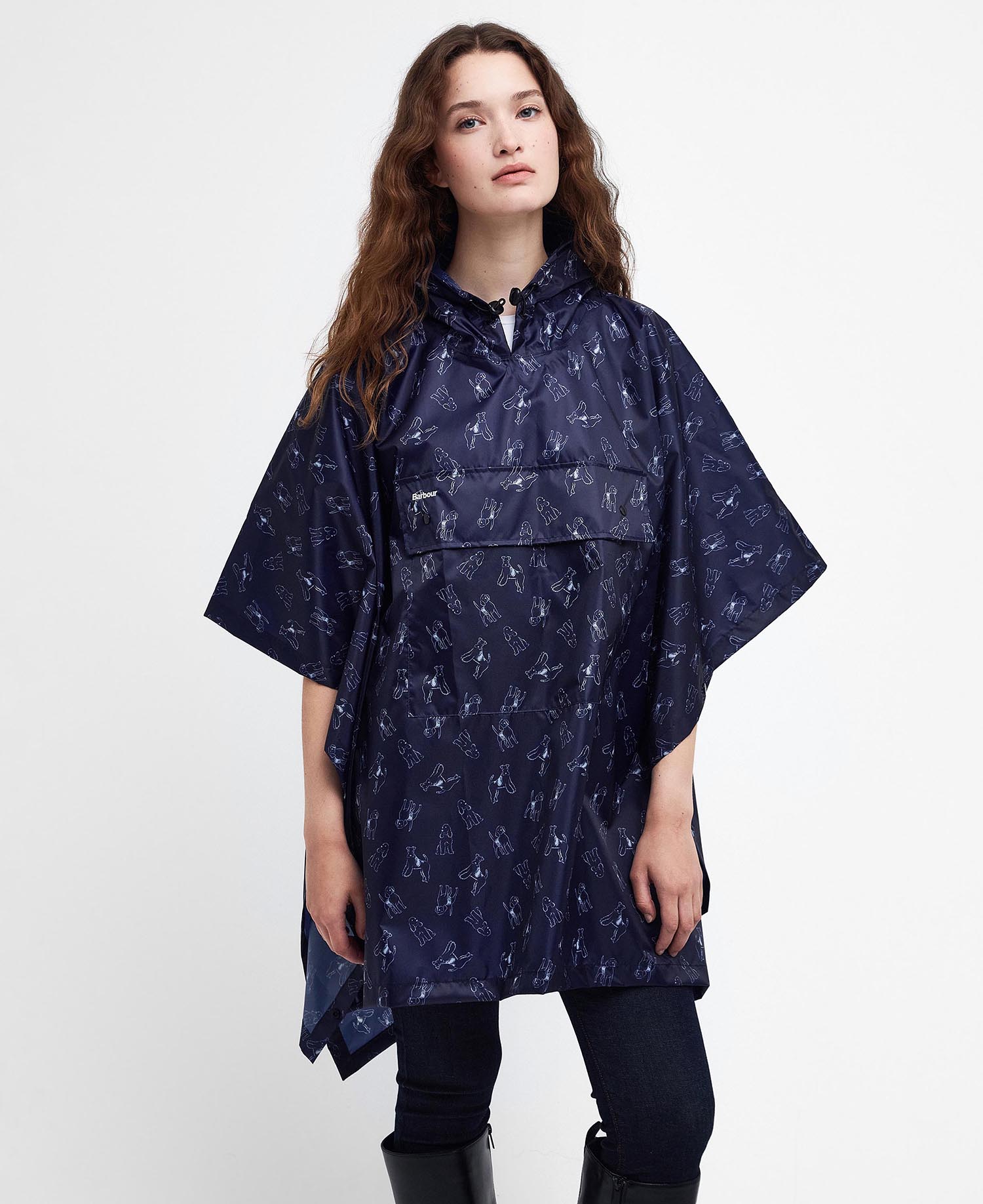Dog-Print Showerproof Poncho image number 0