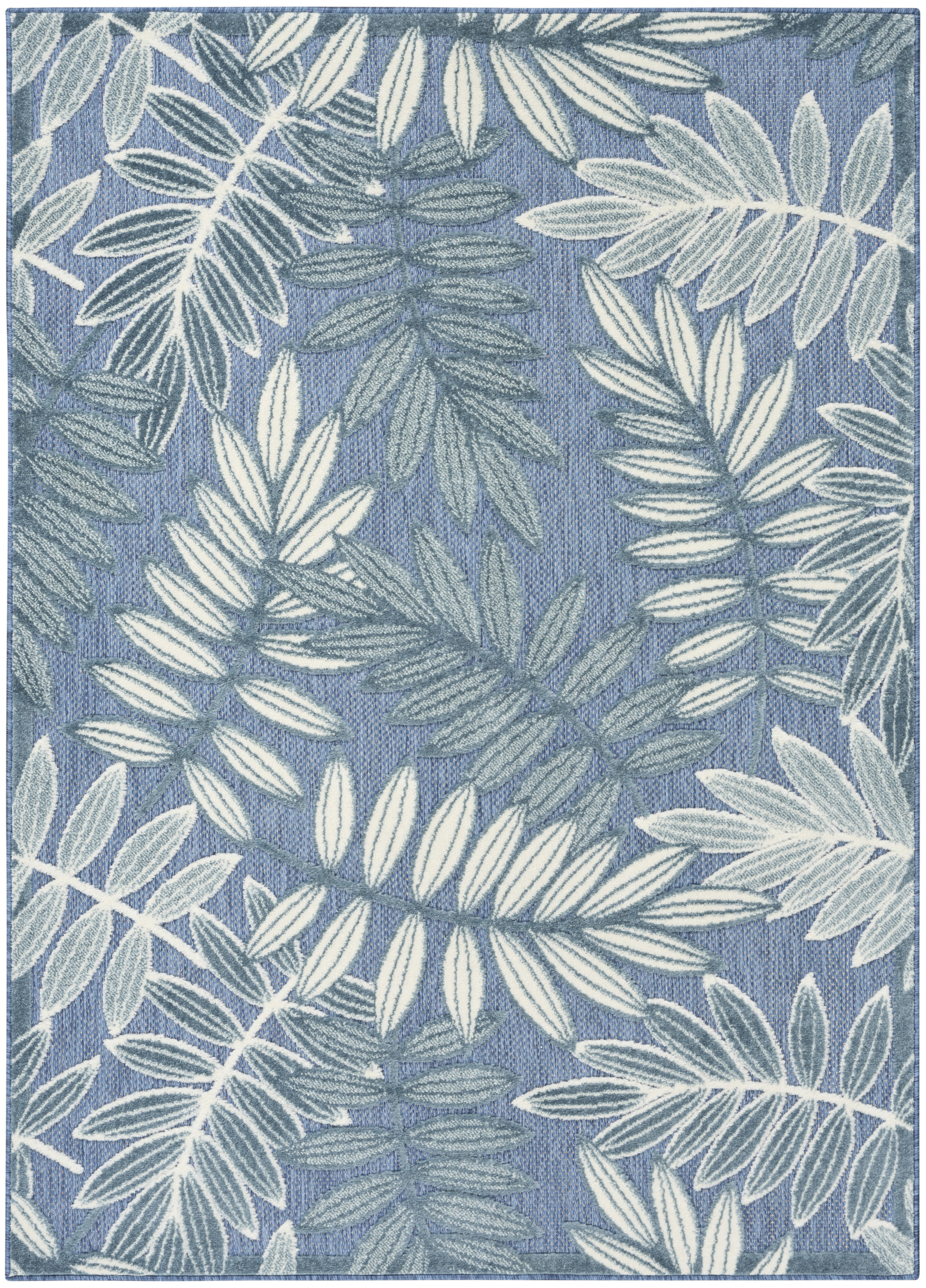 Nourison Aloha 5'3" x 7'5" Blue Modern Rug