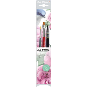 CASANEO, NOVA & COSMOTOP-SPIN Botanical Art Brush Set, Synthetic, Watercolor, Assorted, 3 Brush Set