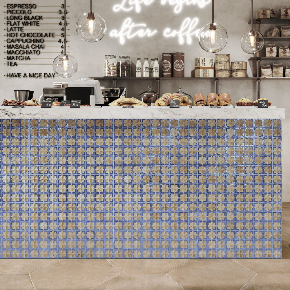 Tetuan Astre Terra Cobalt 12-1/8 in. x 21-7/8 in. Porcelain Wall Tile