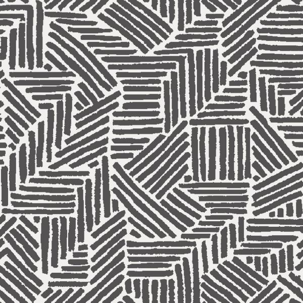 Short dark-gray brushstroke stripes form alternating angled rectangular blocks, creating an interlocking herringbone-like repeat across a flat, evenly lit white surface.