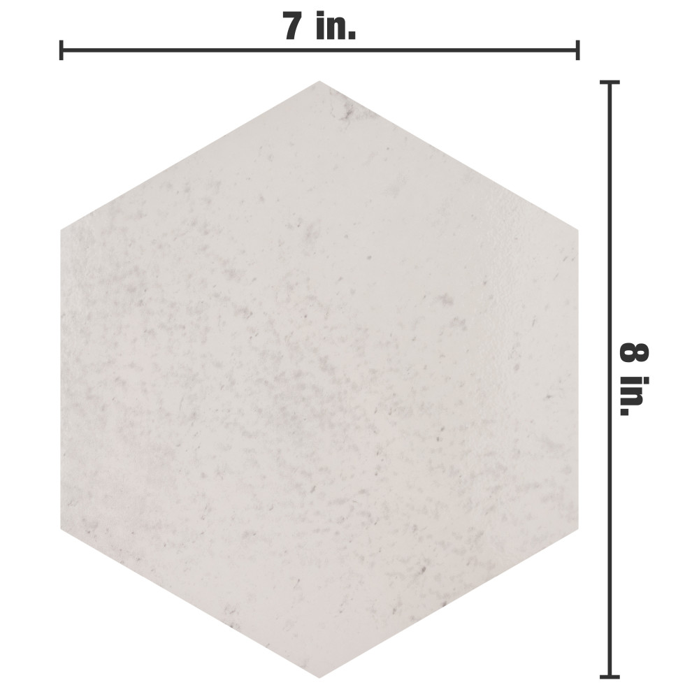 Capri Hex Neve 7 in. x 8 in. Porcelain Floor and Wall Tile | Merola Tile