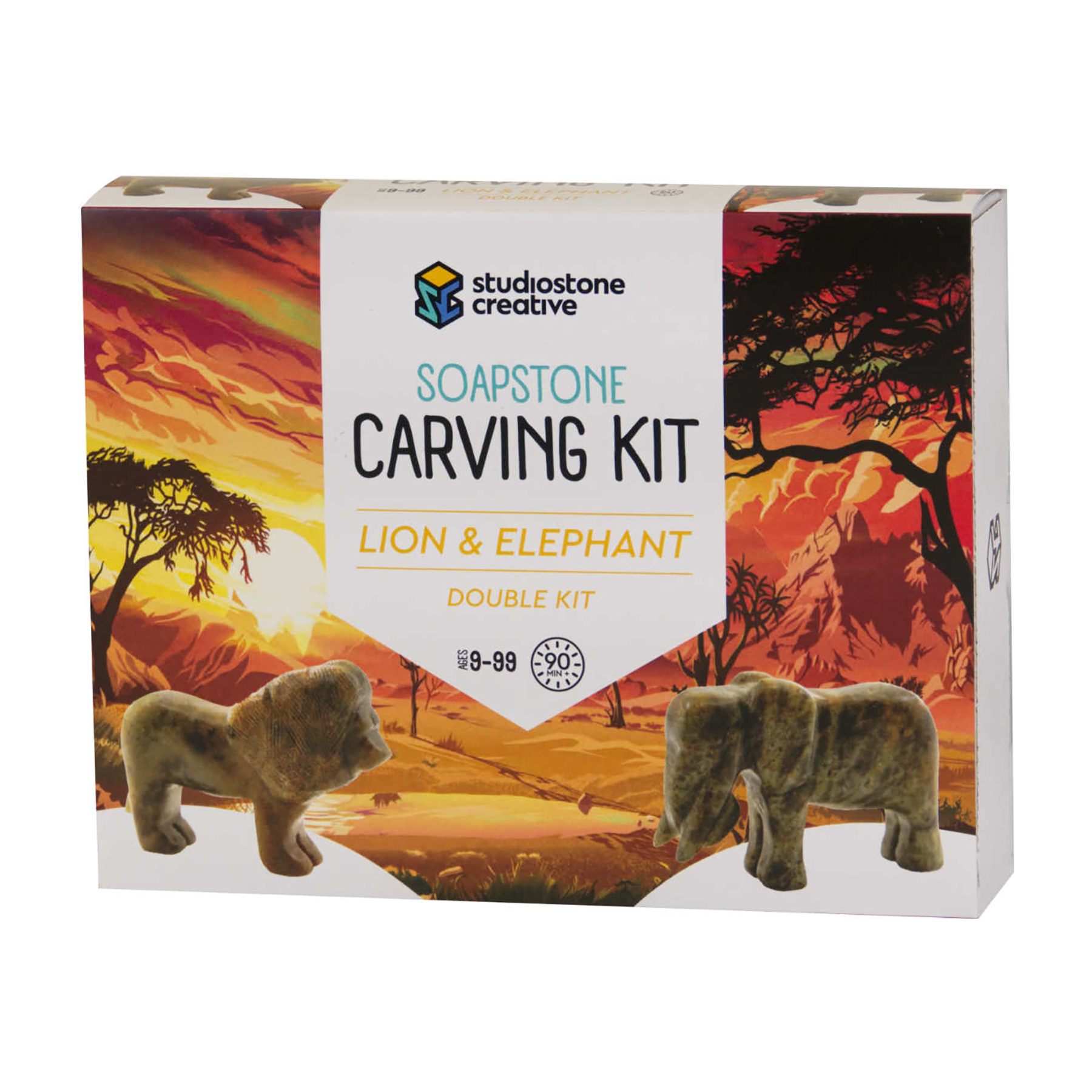 Studiostone Creative Lion & Elephant Double Carving Kit
