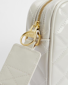 Sloane Quilted Crossbody Bag Gloss Silver Birch