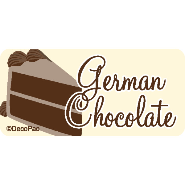 German Chocolate Promotional Label