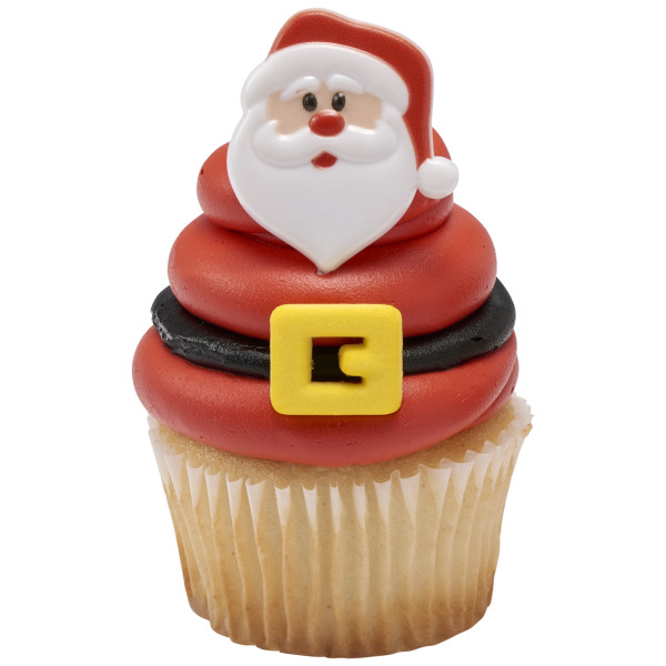 Santa Face Cupcake Rings