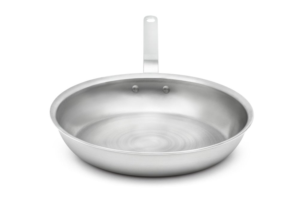 12-inch Wear-Ever® aluminum fry pan with natural finish and plated handle