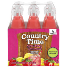 Country Time Strawberry Lemonade Drink, 6 ct Pack, 6.75 fl oz Bottles