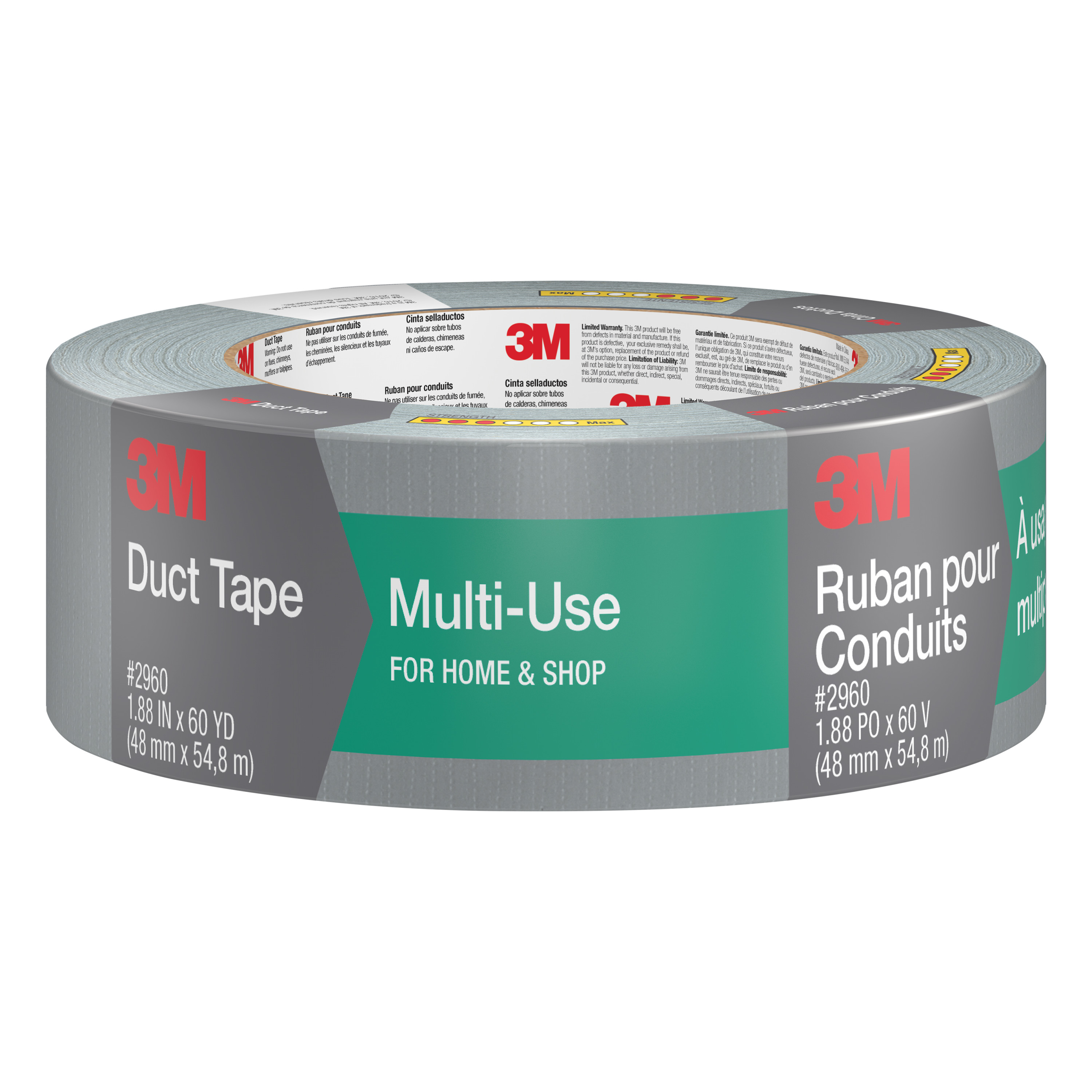 3M™ Multi-Use Duct Tape 2960-C 1.88 in x 60 yd (48,0 mm x 54,8 m) 9
rls/cs