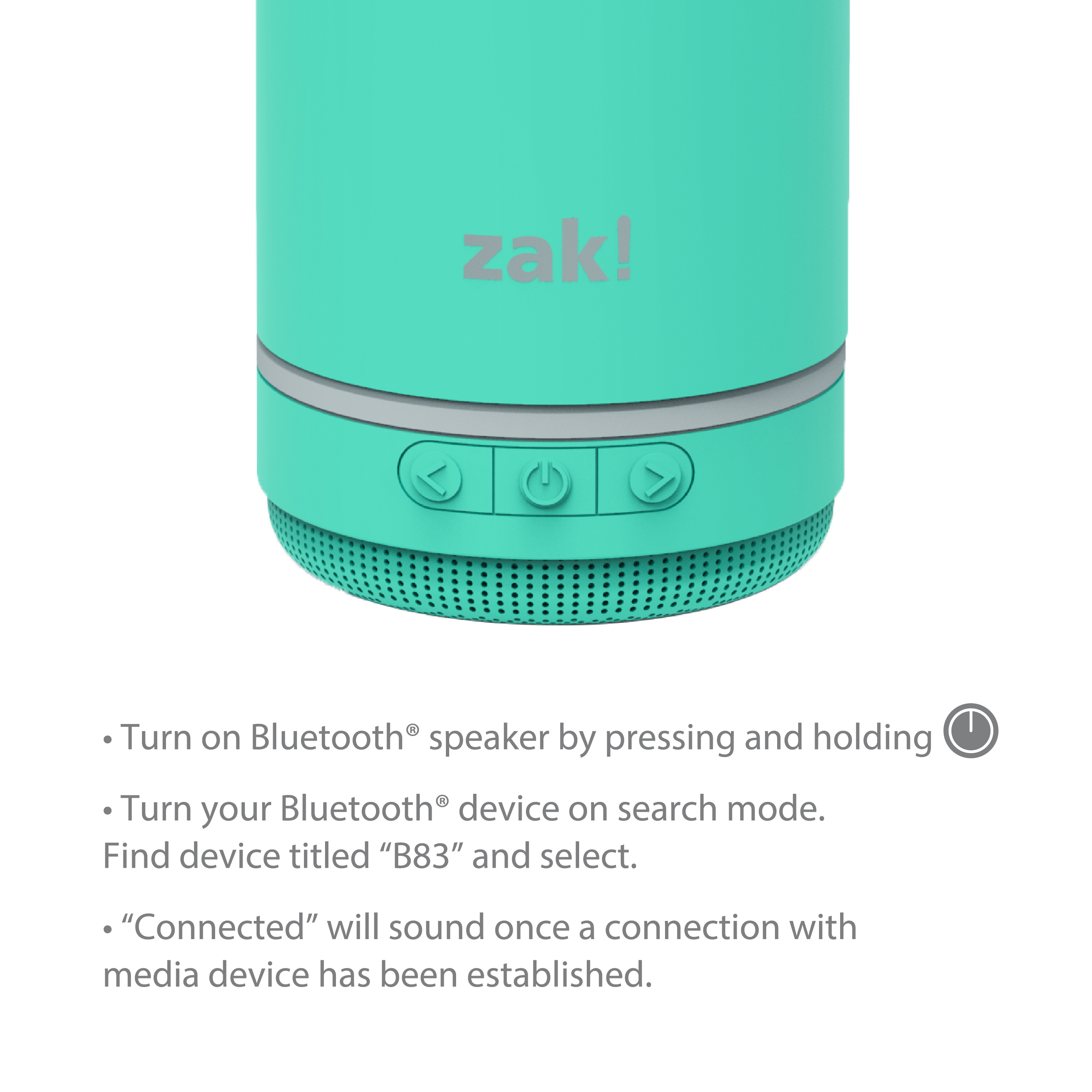 Zak Play 17.5 ounce Stainless Steel Tumbler with Bluetooth Speaker, Teal slideshow image 16