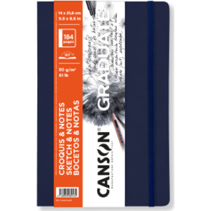 Graduate Sketch & Notes Art Book, Dark Blue, Soft Cover Binding, 92 Sheet, 5.5x8.5 inch, 1 Count