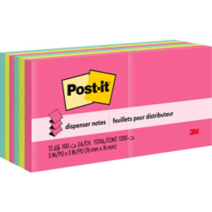 Dispenser Pop-up Notes, Poptimistic Collection, 100 Sheets/Pad, 12 Pads