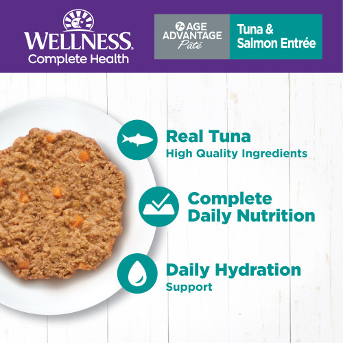 The benifts of Wellness Complete Health Pate Age Advantage Tuna & Salmon