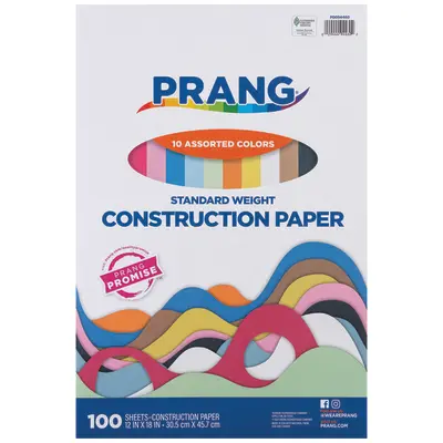 Prang (Formerly Art Street) Standard Weight Construction Paper, 10 Assorted Colors, 12" x 18", 100 Sheets