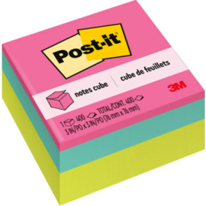 Notes Cube, Bright Colors, 3 in. x 3 in., 400 Sheets/Cube