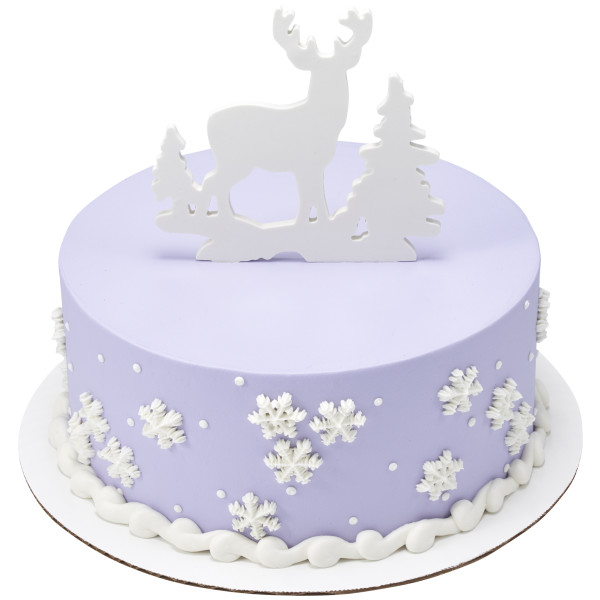 Deer and Pine Trees Gum Paste Layon