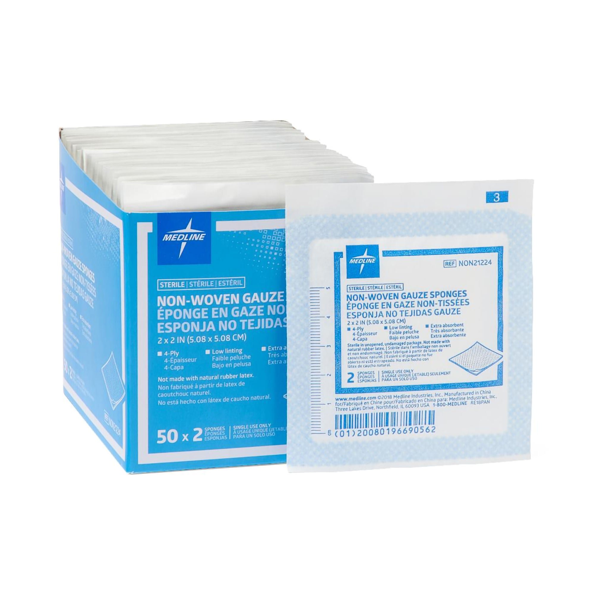 Avant Gauze® Sterile Nonwoven Sponge, 2 x 2 Inch, 4-Ply