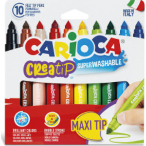 Creatip Maxi Tip Washable Felt Tip Pens - 10 Pieces