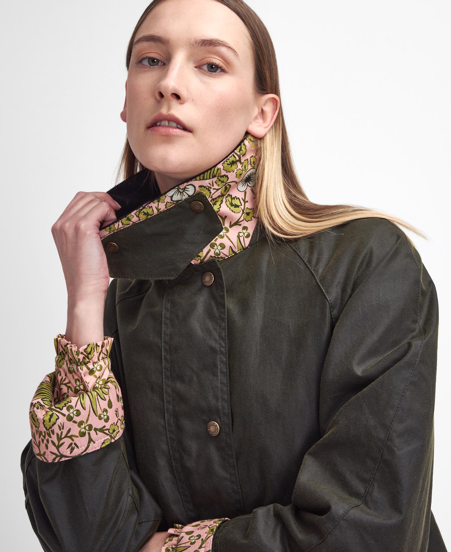 Barbour x William Morris Gallery Shelton Waxed Jacket image number 3