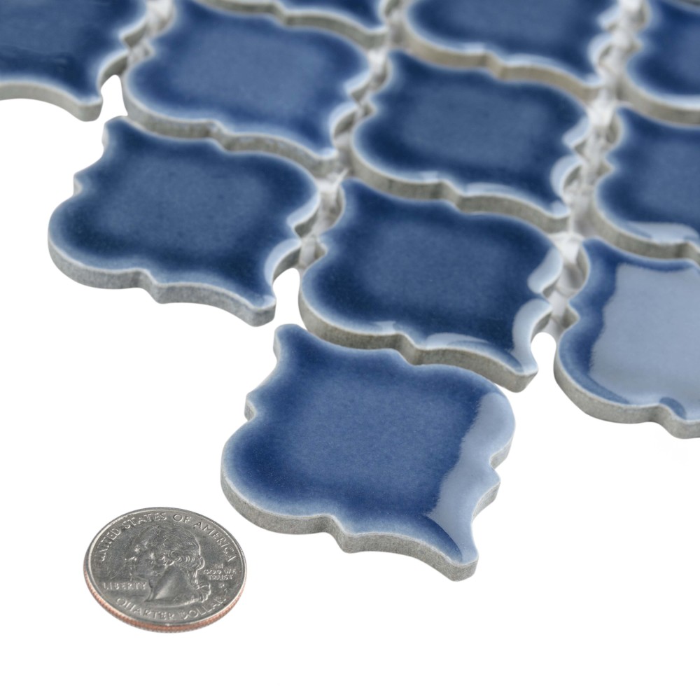 Hudson Tangier Denim Blue 12-3/8 in. x 12-3/8 in. Porcelain Mosaic Tile