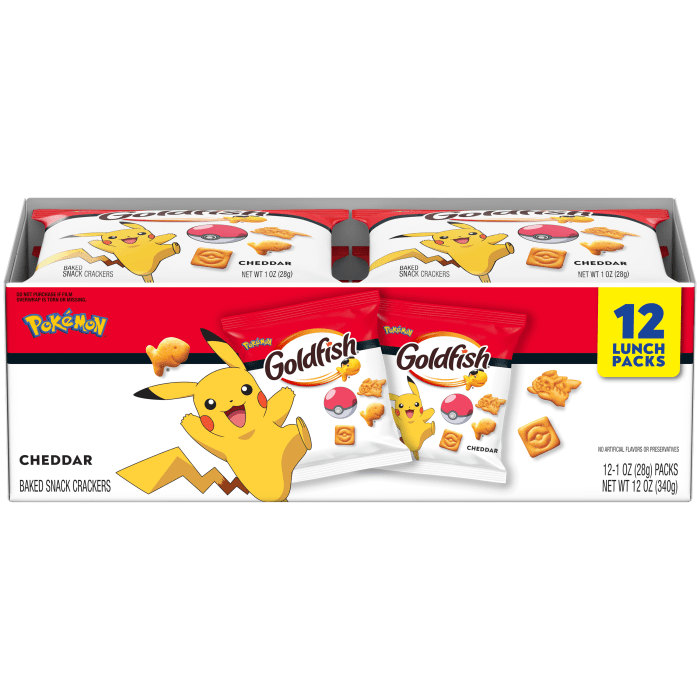 Pokémon Cheddar Baked Snack Crackers, 12 count box