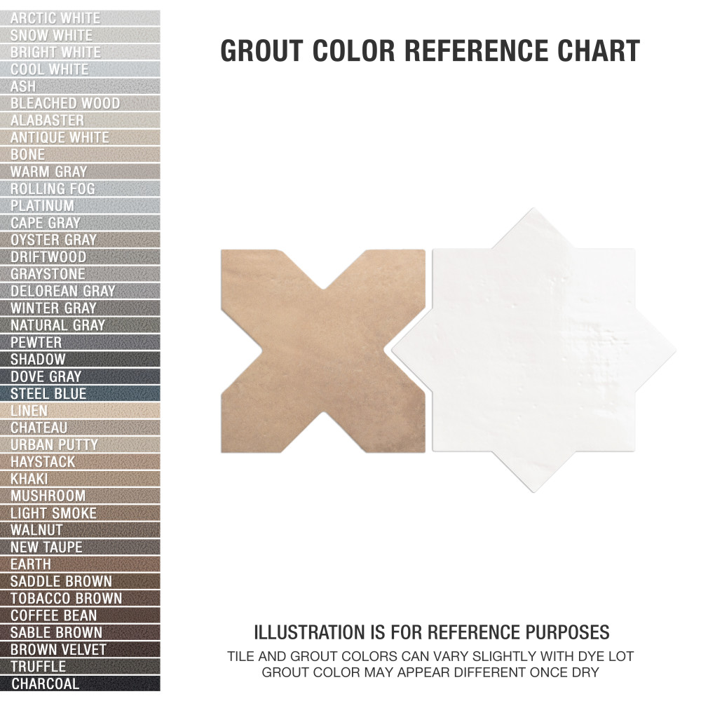 Argile Star Bianco with Cotto Cross 7 in. x 14 in. Porcelain Floor and Wall Tile