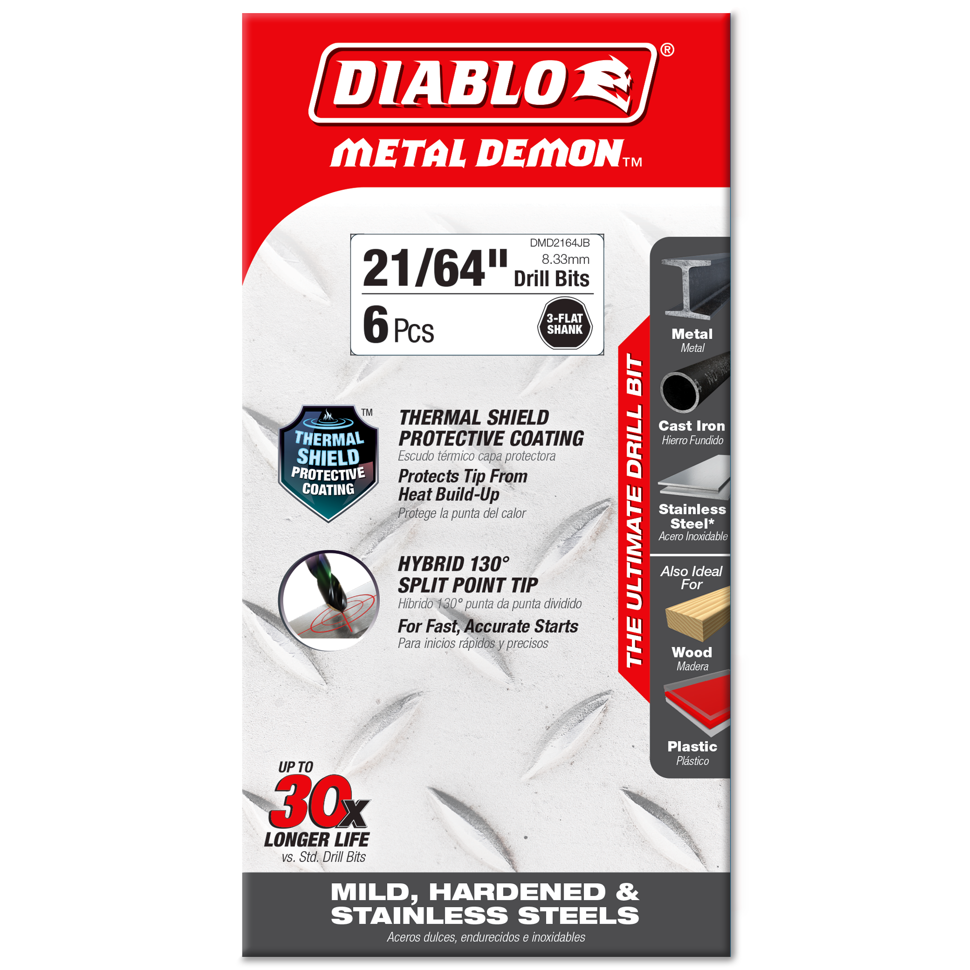 Diablo 21/64 in. Metal Demon Drill Bit for Mild, Hardened and Stainless Steels in its retail packaging, ready for the job box or tool bag