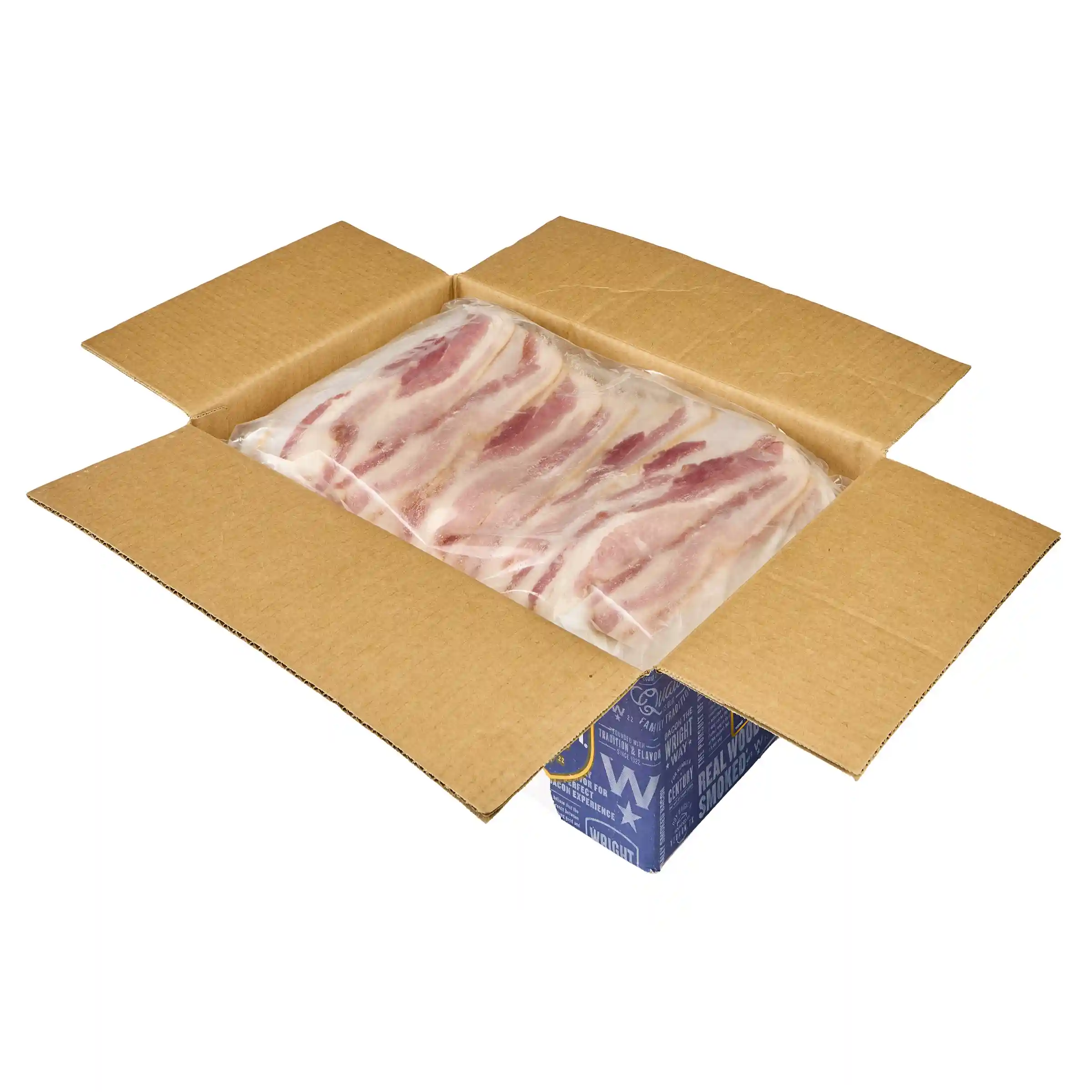 Wright® Brand Naturally Applewood Smoked Thick Sliced Flat-Pack® Bacon, 15 lbs, 10-14 Slices per Pound, Gas Flushed_image_4