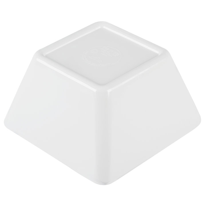 Small square melamine cubic display bowl in white