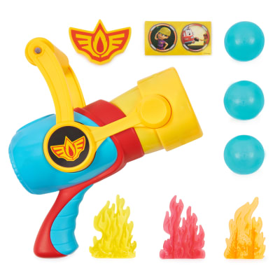 Disney Junior Firebuds, Kit d'entraînement de Bo, lance-projectiles avec 3 balles représentant de l'eau et 3 cibles, jouets pour filles et garçons à partir de 3 ans