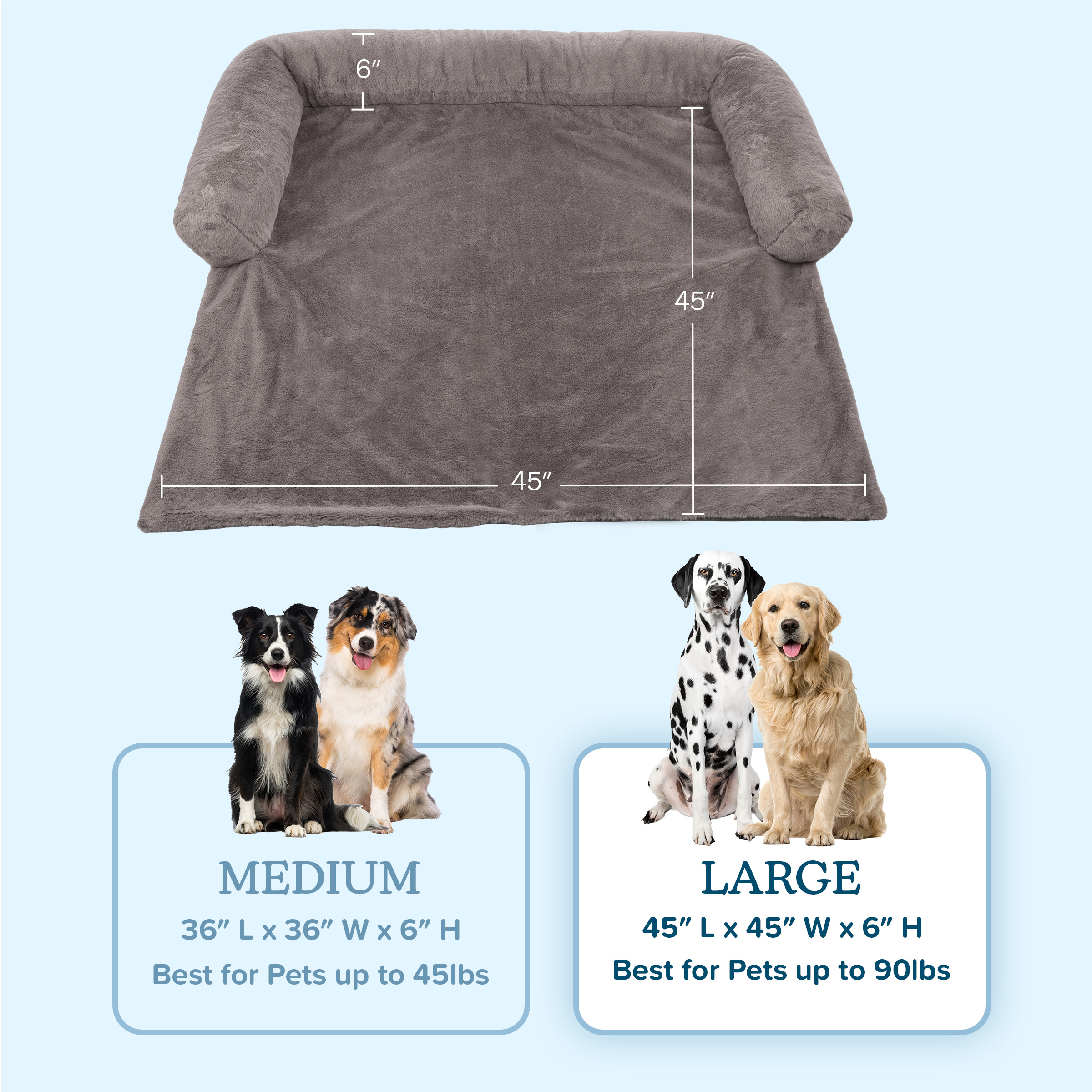 PETMAKER 45in Dog Bed, Couch Covers for Dog Cats, Pet Bed for Large Pets