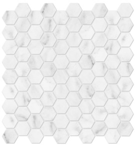 Bianco Venatino 1 1/4″ Hexagon Mosaic Polished