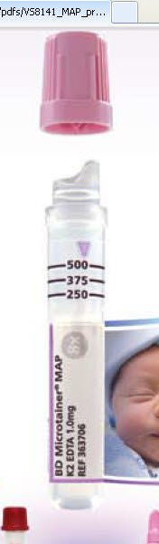 BD TUBE, CAPILLARY K2EDTA LAV 250/500UL PLAS MICROTAINER (50/BX