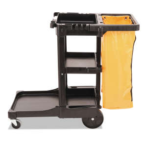 Rubbermaid Commercial, Executive Series, Traditional Janitorial Cleaning Cart, Black