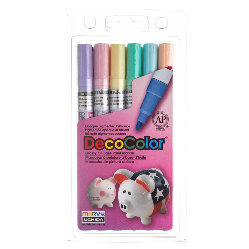 DecoColor® Paint Markers, Fine Tip, 200-S, Pastel Colors, Set of 6