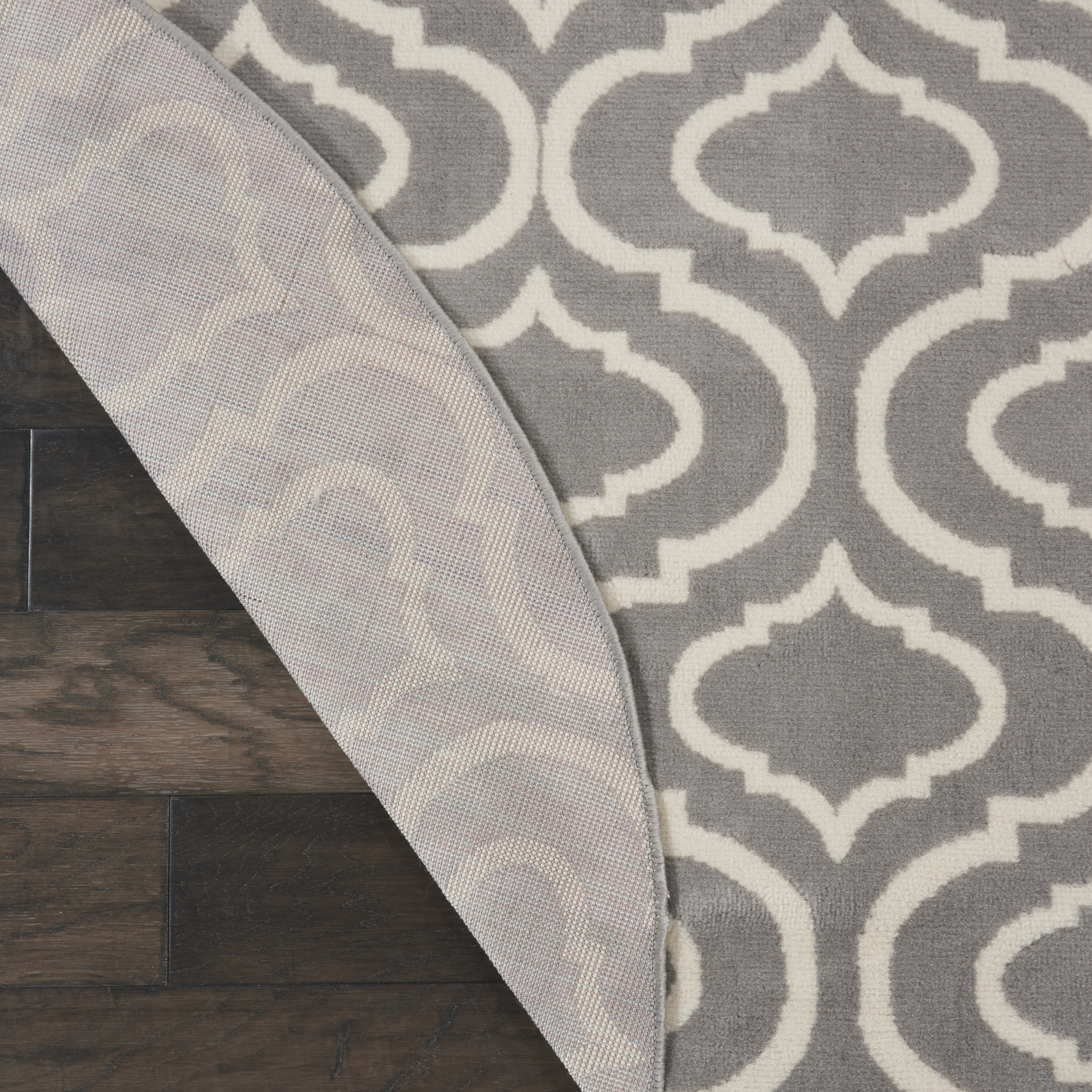 Nourison Jubilant 5'3" x Round Grey Contemporary Indoor Rug